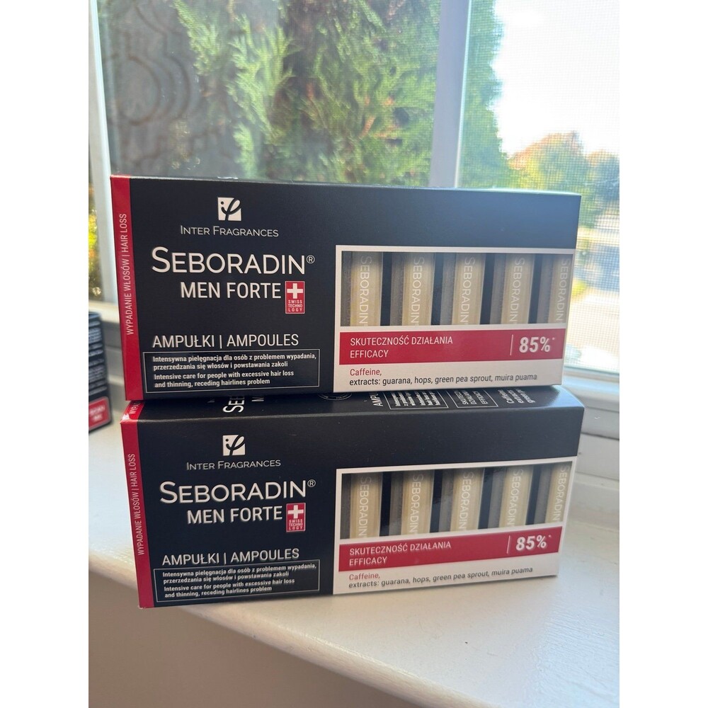 Set of 2 packs! Seboradin Men Forte Anti Hair Loss 14 x 5.5 ml.